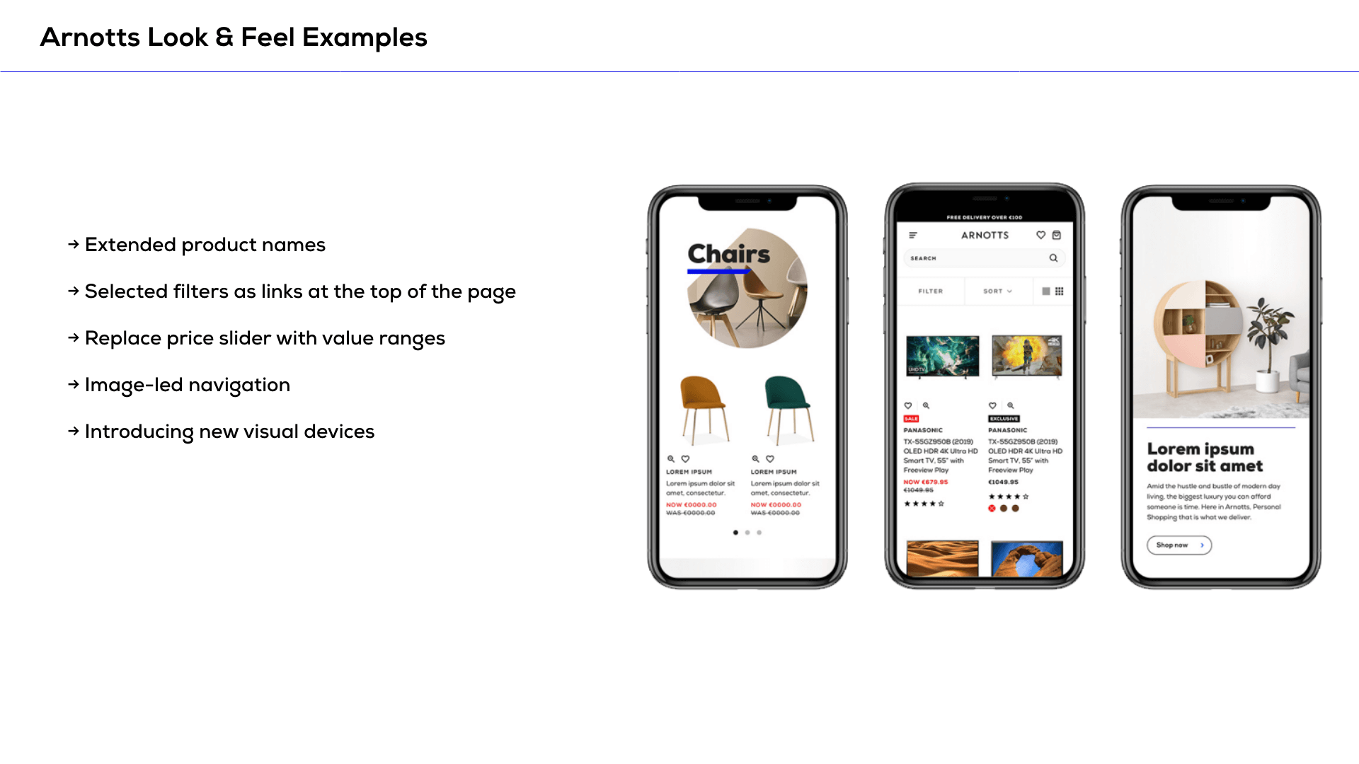 Arnotts website look and feel examples