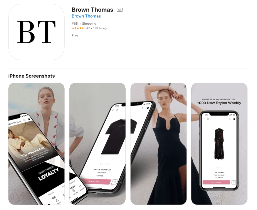 Brown Thomas app - App Store
