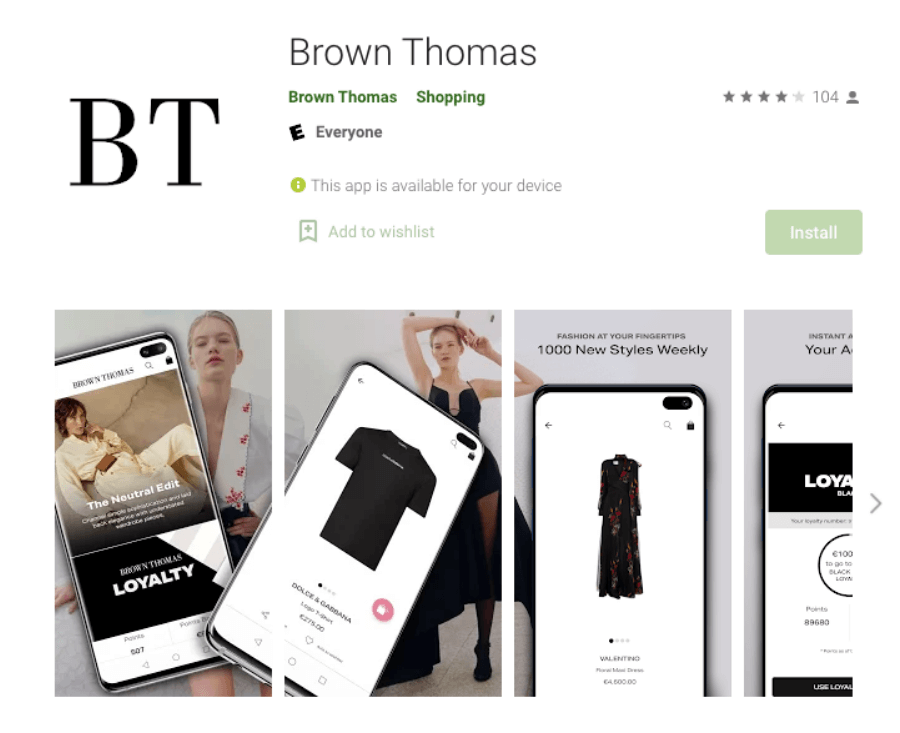 Brown Thomas app - Play Store