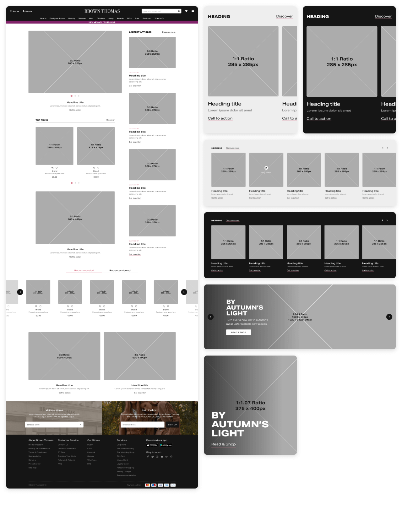 Brown Thomas Redesign - Screenshot of HTML/CSS content prototype