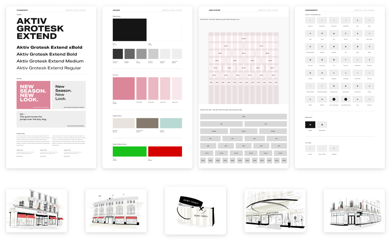 Completed design system elements & illustrations by Jo Bird.
