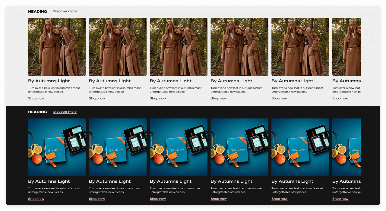 Brown Thomas Redesign - Screenshot of HTML/CSS content prototype